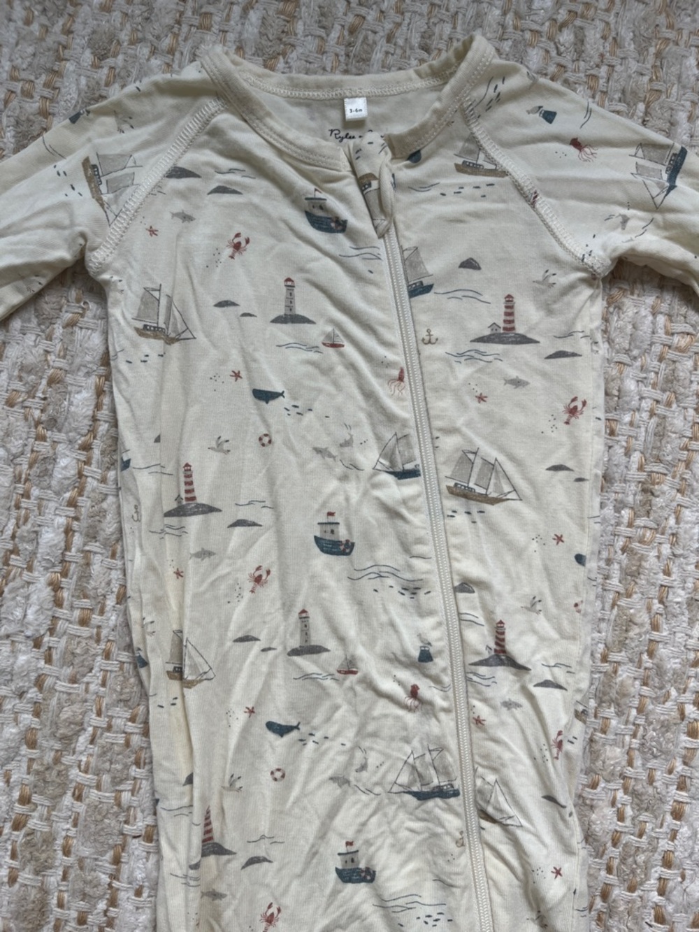 Rylee + Cru Cream Nautical Infant Onesie